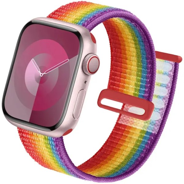 Sportrem för Apple Watch Band 44 mm 40 mm 49 mm 45 mm 41 mm 42 mm 38 mm Nylon Correa iwatch ultra 2 Series 9 8 se 7 6 5 4 3 40 Pride Edition 42mm-44mm-45mm-49mm