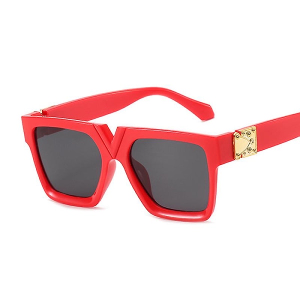 2023 Fyrkantiga solglasögon Kvinna Lyxmärke Resor Svarta rektangulära solglasögon Kvinnligt mode Retro Lunette De Soleil Femme Red Gray Other