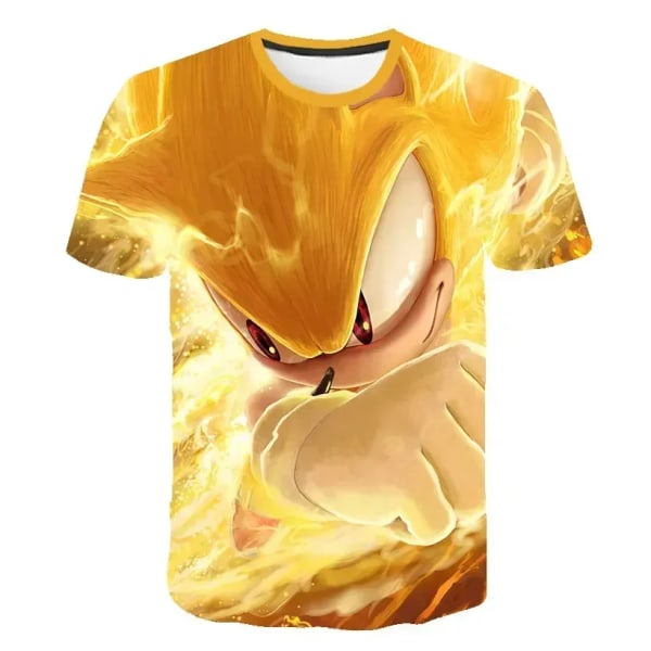 Kawaii Super Sonic T-shirt Tecknad filmspel Kortärmad Pojkar Flickor Harajuku T-shirt Barn T-shirts Roliga T-shirts Toppar Barnkläder 8 150