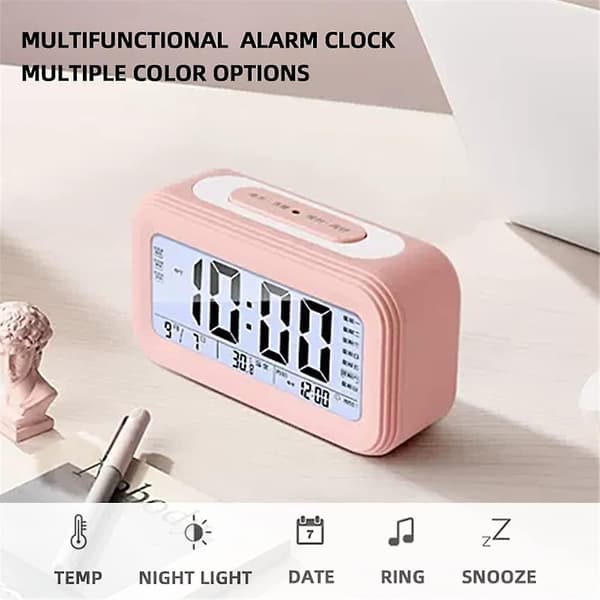 Alarm Clock Led Digital Väckarklocka Stor Display Snooze Night Light Batteri null none