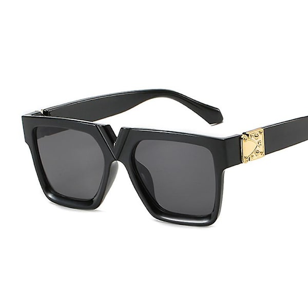 2023 Fyrkantiga solglasögon Kvinna Lyxmärke Resor Svarta rektangulära solglasögon Kvinnligt mode Retro Lunette De Soleil Femme Black Gray Other