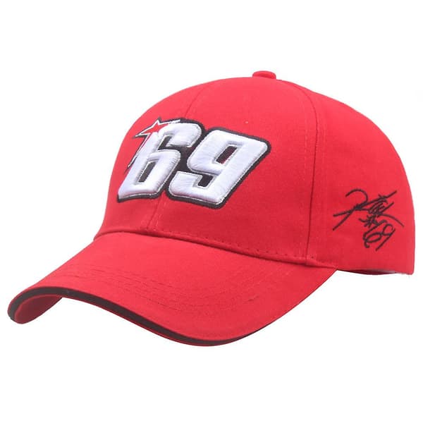 Motorcykelracing cap för män 3d broderi 69 Snapback-hatt Black