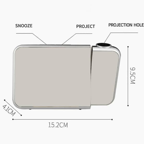 Projektionsväckarklocka - Digital klocka Med Termometer Hygrometer Och USB -laddare White lamp