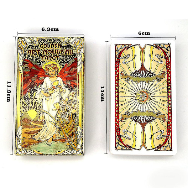 Gyllene art nouveau tarot brädspel leksaker orakel spådom profet profetia kort poker gåva förutsägelse orakel Tarot cards deck none