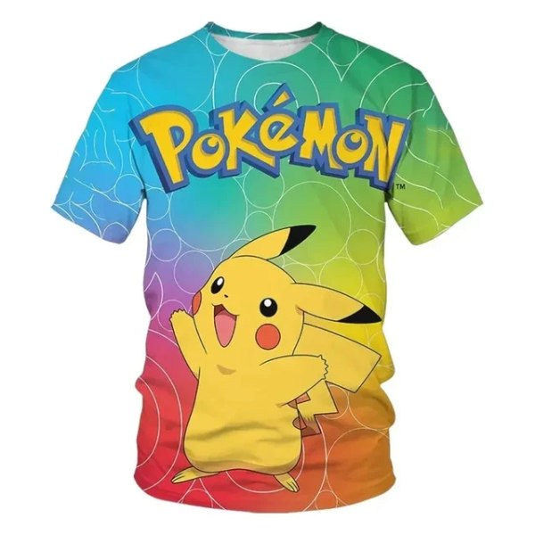 One Piece Bulbasaur Sonic Charmander Charizard Jigglypuff Gengar Anime Tecknad Barn Sommarkläder Topp Kortärmad T-shirt 18 160