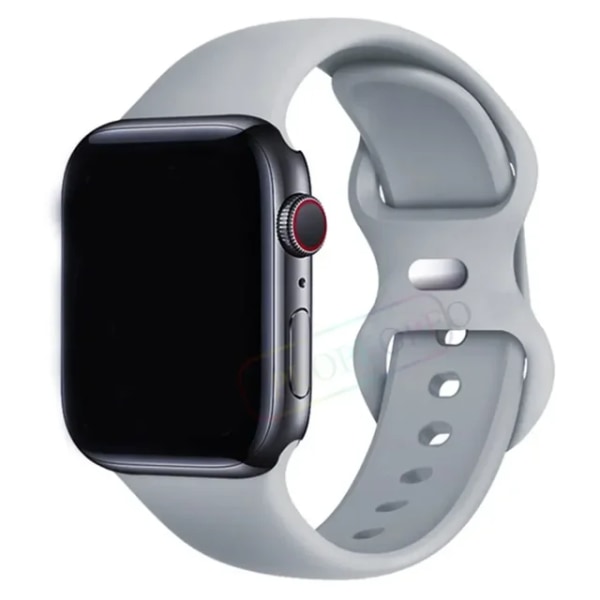 Lämplig för äpplen Silikonrem För Apple Watch Band 44mm 40mm 45mm 42-38-41mm original 1 1 armband iwatch series 8 7 se 3 4 5 6 9 ultra 44 Fog gray 49mm-42-44-45mm M-L