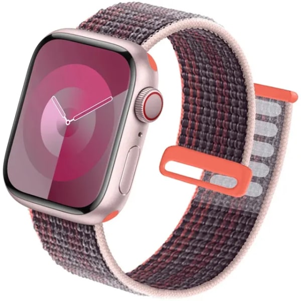 Sportrem för Apple Watch Band 44 mm 40 mm 49 mm 45 mm 41 mm 42 mm 38 mm Nylon Correa iwatch ultra 2 Series 9 8 se 7 6 5 4 3 Berry Purple 42mm-44mm-45mm-49mm