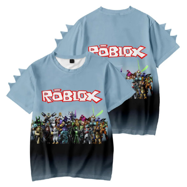 3D Sommar Nytt Spel ROBLOX Printed Barnkläder 2024 Ny Dinosaurie Kortärmad T-shirt Vackert mode D 150CM