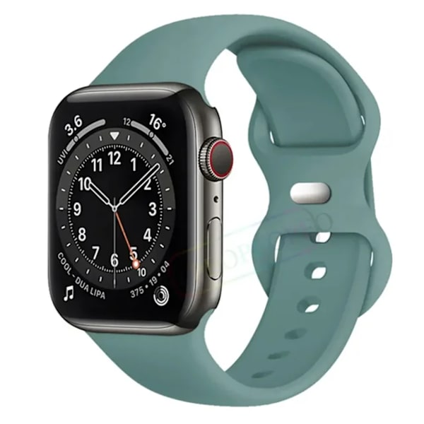 Lämplig för äpplen Silikonrem För Apple Watch Band 44mm 40mm 45mm 42-38-41mm original 1 1 armband iwatch series 8 7 se 3 4 5 6 9 ultra 62 cactus 38mm-40mm-41mm S-M