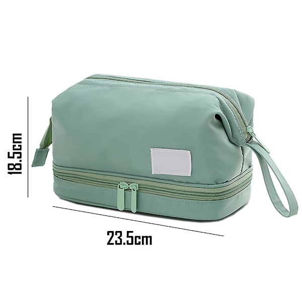 Sminkväska med fack Resekosmetikpåse, bärbar Zip Makeup Toalettartiklar Organizer Grön green none