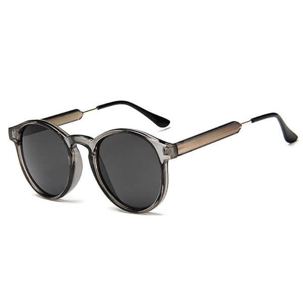 2023 Retro Runda Solglasögon Dam Herr Märkesdesign Transparent Solglasögon Kvinnlig Herr Oculos De Sol Feminino Lunette Soleil gray As Picture