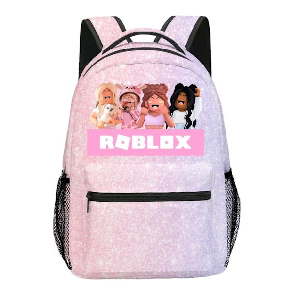 ROBLOX Virtual World Primary Secondary School Skolväska Ryggsäck Mochila Ryggsäck kawaii Cartoon Presents Skolväska Mochila Fully printed bag--E