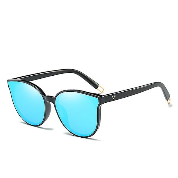 2023 Mode Färg Lyx Flat Top Cat Eye Elegant Solglasögon Kvinna Oculos De Sol Män Twin Beam Oversized Solglasögon Uv400 black blue As Picture