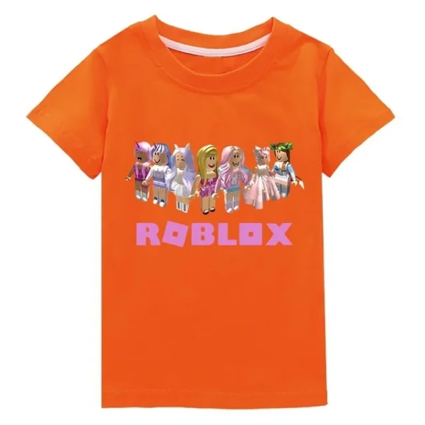 Roblox Game Animation Perifermode Tvådimensionell barnkläder Fin bomull Pojkar och flickor Kortärmad T-shirt 12 100cm