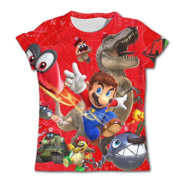 Barn Super Mario T-shirts Pojke Tecknad Toppar T-shirts Barnkläder Baby Pojkar T-shirt Barn Flicka Kläder Nya sommar Kortärmade TX-S1826 90CM