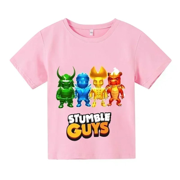 Stumble Guys Games Robloxing Summer Short Sleeve Kids Boutique T-shirt Kawaii Anime Short Sleeve Boys and Girls Picture color 140