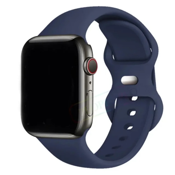 Lämplig för äpplen Silikonrem För Apple Watch Band 44mm 40mm 45mm 42-38-41mm original 1 1 armband iwatch series 8 7 se 3 4 5 6 9 ultra 8 midnight blue 49mm-42-44-45mm M-L