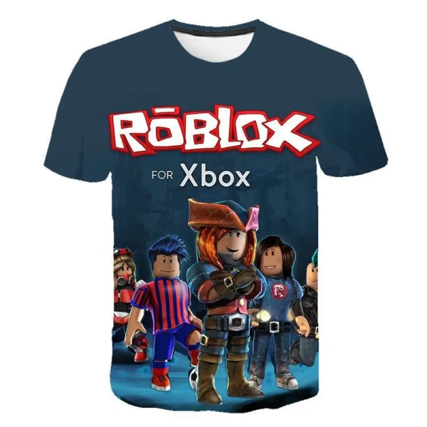 ROBLOX Kortärmad T-shirt för barn Bomull Sommar Barnkläder Tecknad Casual T-shirt Pojkar och flickor Sweatshirt STJ-TDX-647-2 160CM