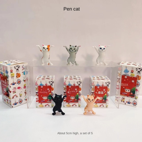 En uppsättning av stödpenna katt anime modell trendig lek blind box