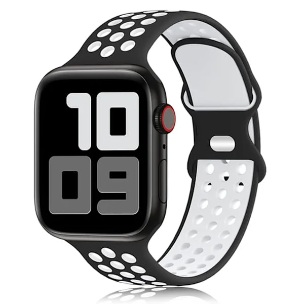 Lämplig för äpplen Rem För Apple Watch Band 49mm 44mm 45mm 42mm 41mm 38mm 40mm correa Silikon sportarmband iwatch 8 SE 7 6 5 Ultra 49 Black White 38 40 41mm