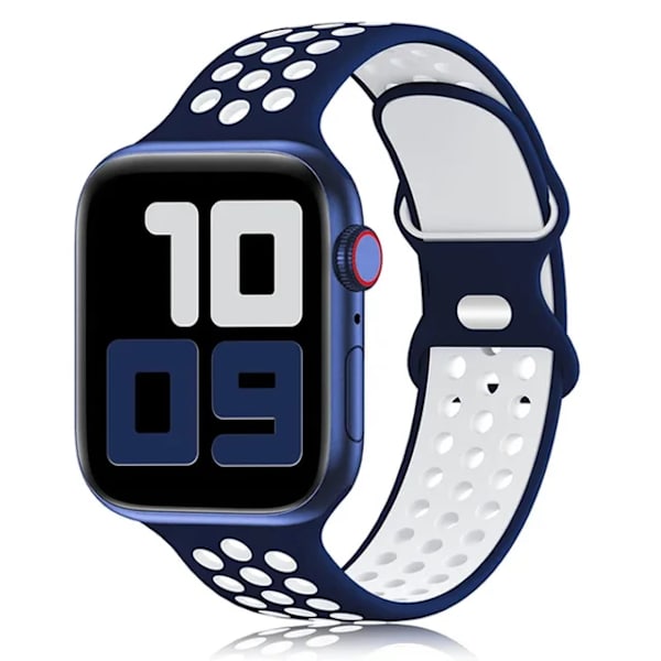 Lämplig för äpplen Rem För Apple Watch Band 49mm 44mm 45mm 42mm 41mm 38mm 40mm correa Silikon sportarmband iwatch 8 SE 7 6 5 Ultra 49 Blue White 42 44 45 49mm
