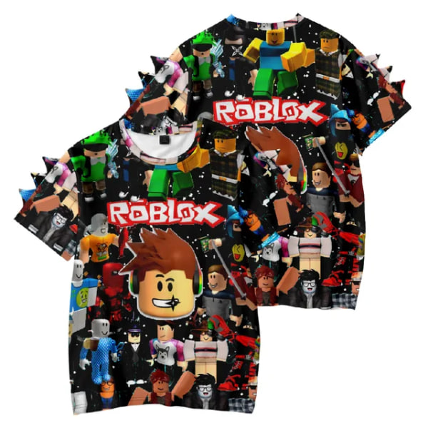 2024 Nytt 3D-sommarspel ROBLOX Printed barnkläder Dinosaurie Kortärmad T-shirt Fashionabla och mångsidiga M 110CM