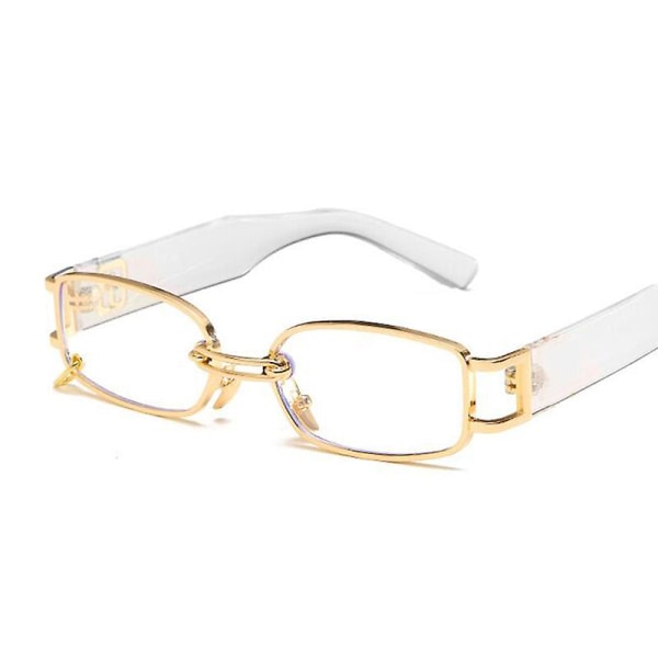 2023 fyrkantiga solglasögon Kvinna Lyxmärke Resor Små rektangulära solglasögon Kvinnligt mode Retro Lunette De Soleil Femme Gold Trans other