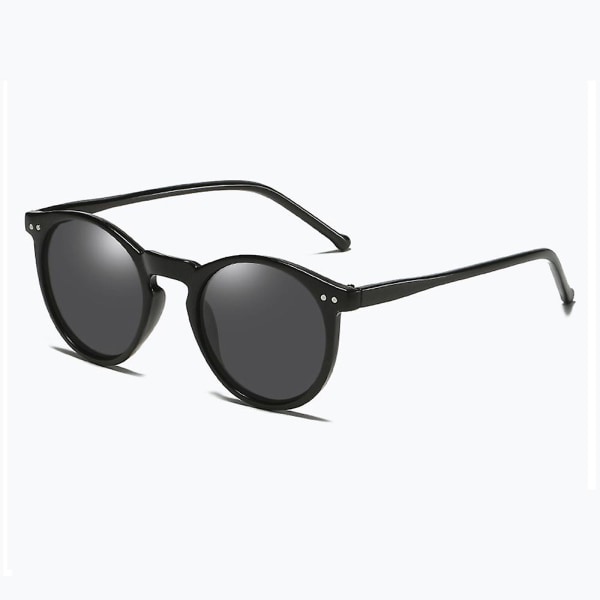 2023 Polariserade solglasögon Herr Dam Märke Designer Retro Runda Solglasögon Vintage Man Kvinnliga Glasögon Uv400 Oculos Gafas De Sol C1 Black Black As Picture