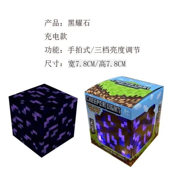 NYTT minecraft Steve Light Up creeper LED Night desktop Light Luminous Toys creeper modell Toy Torch Handhållen&Väggfäste barngåva 6