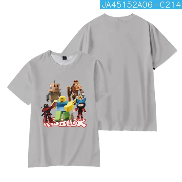 Barnkläder ROBLOX Tecknat print Skarva T-shirt O-ringad Sport T-shirt Pojkar Flickor Toppar Hög kvalitet ren bomull Kortärmad 5 160CM
