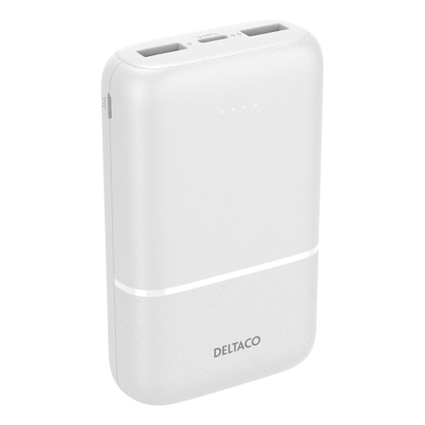 Kraftfull Deltaco Pocket Powerbank 10.000mAh Vit