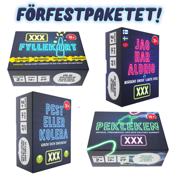 Förfest XXX Paket - 4st spel som garanterat gör festen roligare!