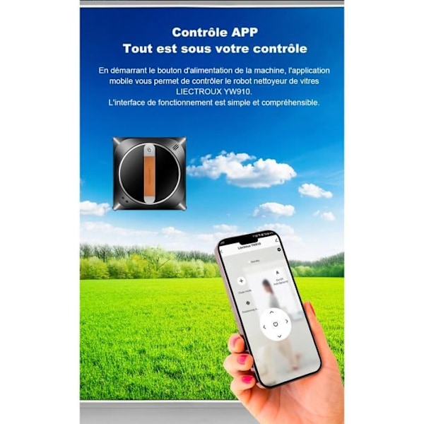 Robotfönsterputsare - Liectroux - YW910 - Dubbel Spray - AI Städning - 3 Automatiska Läge