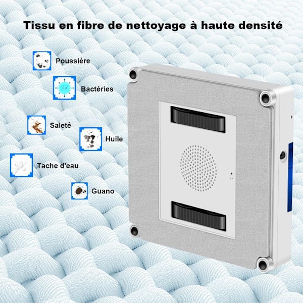 LIECTROUX Fönsterputsrobot YW509 - Automatisk sprayning Dubbelriktad Reservoar 100mL - 3800 pa - Tredubbel säkerhet Vit