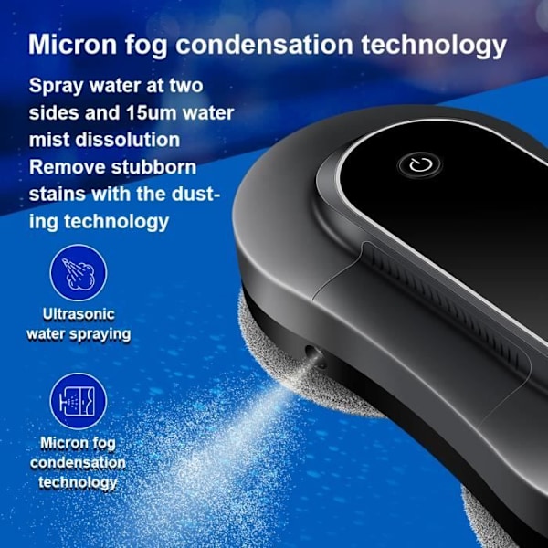 LIECTROUX Fönsterputsrobot YW810 - APP-kontroll - Dubbel sprayning - 10 dukar Svart