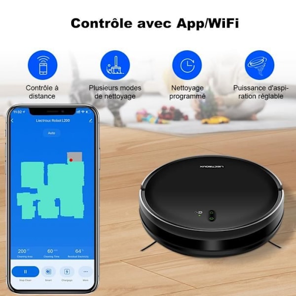 LIECTROUX L200 yhdistetty robottipölynimuri ja moppi