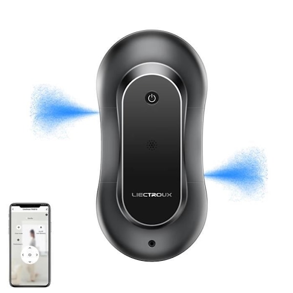 LIECTROUX Fönsterputsrobot YW810 - APP-kontroll - Dubbel sprayning - 10 dukar Svart