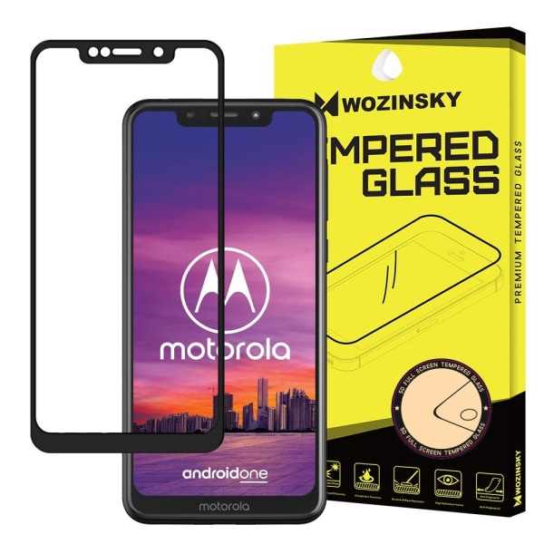 Skärmskydd Fullskärm Motorola Moto One i härdat glas Transparent