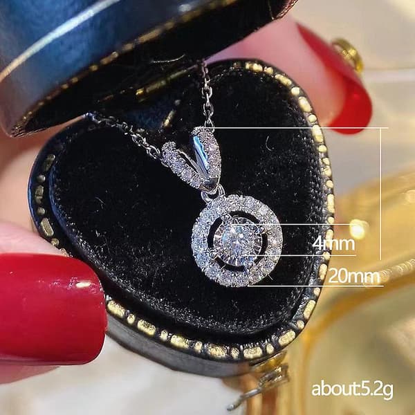 Kvinnor Underbara Smycken Cubic Zirconia Silver Halsband Hänge Bröllopsgåva, 1 st