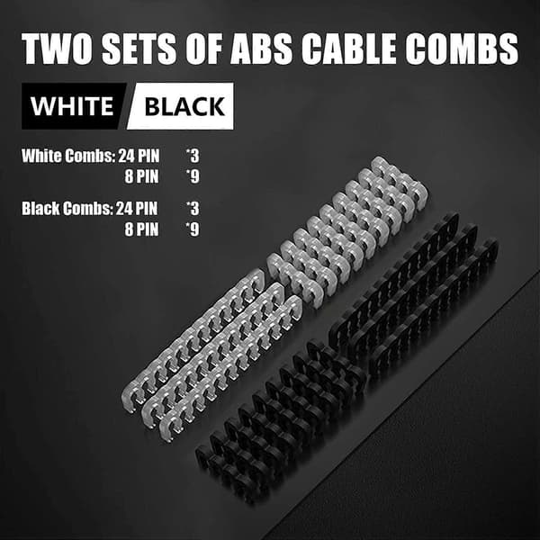 PSU Kabel Förlängningskit 30CM med Kabelkammar Förlängningsströmkabel 24Pin 8Pin(4+4) 8Pin(6P+