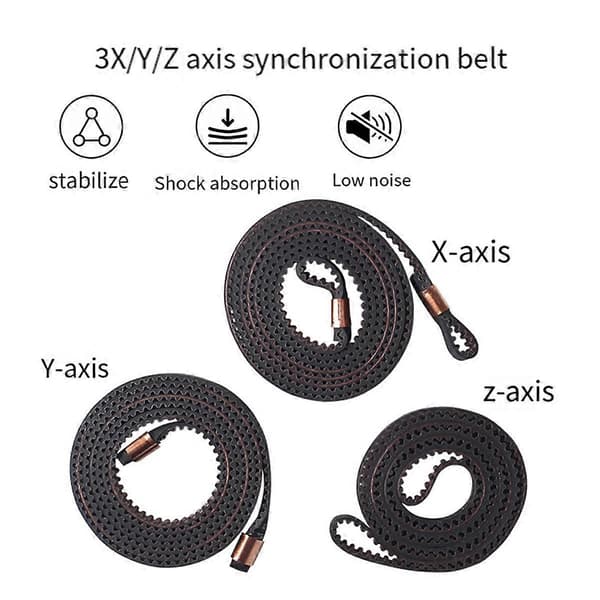 För Kobra 3 X+Y+Z Timing Belts Kit X-Axis Y-Axis Z-Axis Synkron Rem Kit Hög Precision Ersättning