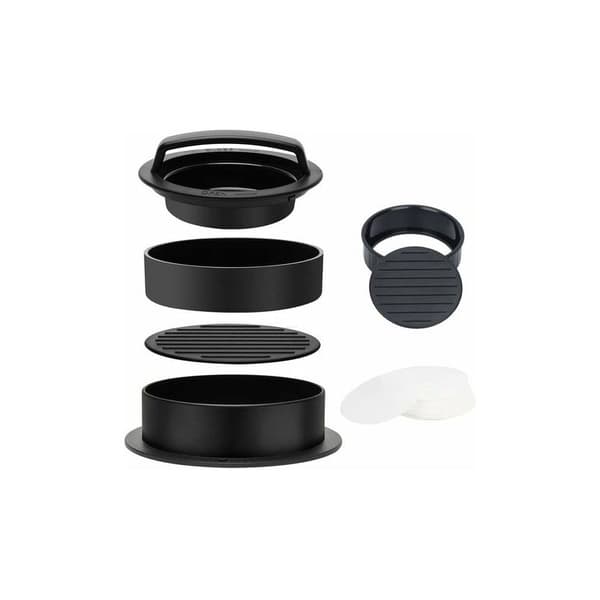 3-i-1 Hamburgerpress, fylld hamburgerpress med 200st non-stick BBQ-burgerpapper