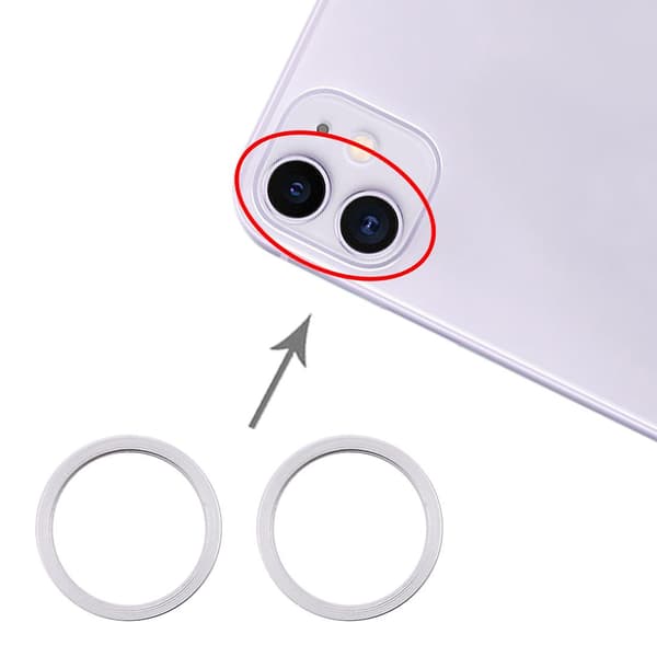 2 st Bakre Kamera Glaslins Metallskydd Ring för iPhone 11