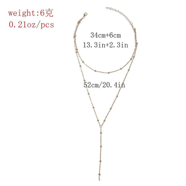 Boho Multilager Halsband Tofs Pärlkedja Lager Halsband Smycken för Kvinnor och Flickor (Guld)