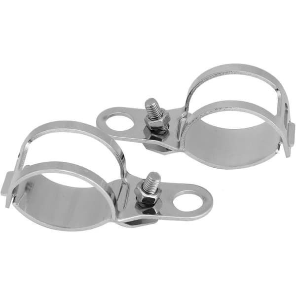 2 st motorcykelblinkersfäste passar för 30-45 mm gaffelscooter (silver)