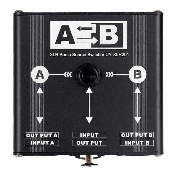 2 i 1 Ut eller 1 i 2 Ut XLR Balanserad Ljudkälla Switch