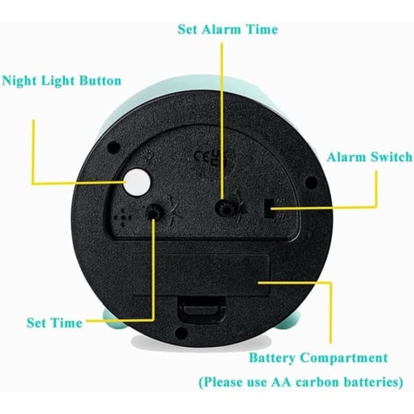 Rund klocka batteridriven sovrum högljudd klocka bordsdekoration vit??