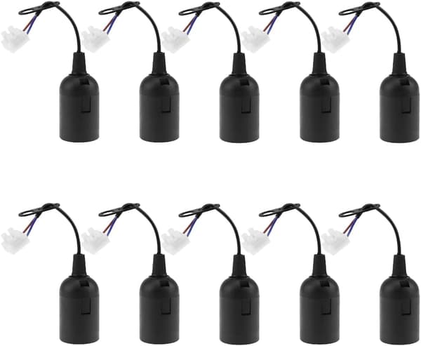 Förpackning med 10 E27 ersättningssocklar 4A 250V lamphållare