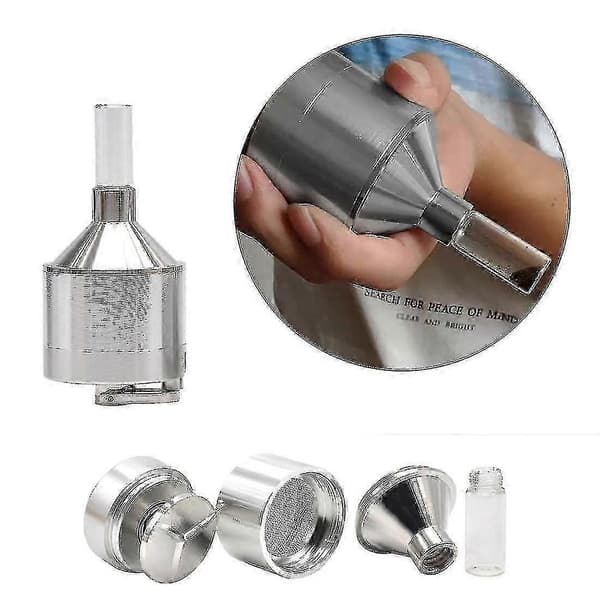 Metallpulverkvarn Handkvarn Tratt med Snusglasflaska 1st - B