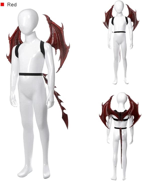 Drakdräkt för barn pojkar flickor, Drakvinge Svans Mask Set, Halloween Dinosaurie Cosplay Set för barn